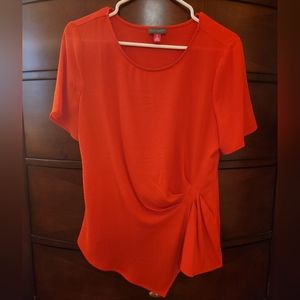Red Vince Camuto Short Sleeve Blouse Size Small